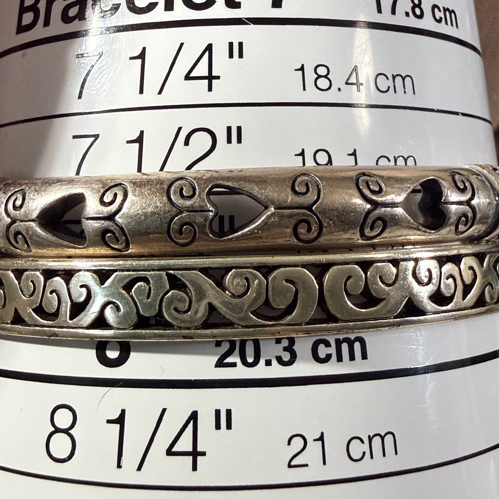 Elegant Brighton, Silverplated Bangle Set, “Shot Through The Heart” & Contempo - Picture 3 of 9